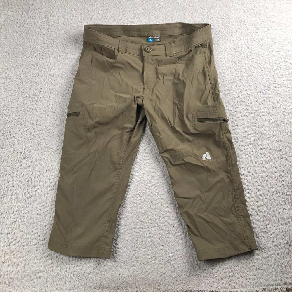 Eddie Bauer First Ascent Guide Pro Capri Pants Womens P6 (32x19)‎ Olive Cargo
